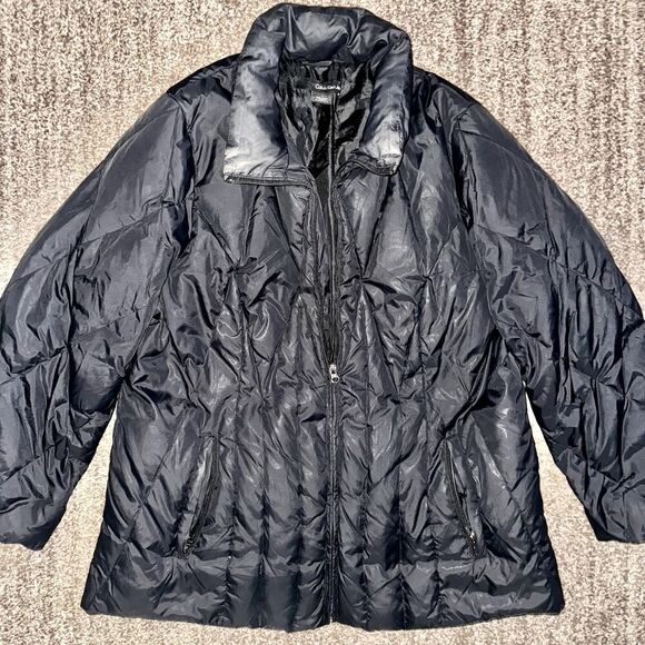 Calvin Klein Jeans Women's Black Full Zip Collared Down Puffer Jacket in Black - Picture 9 of 12